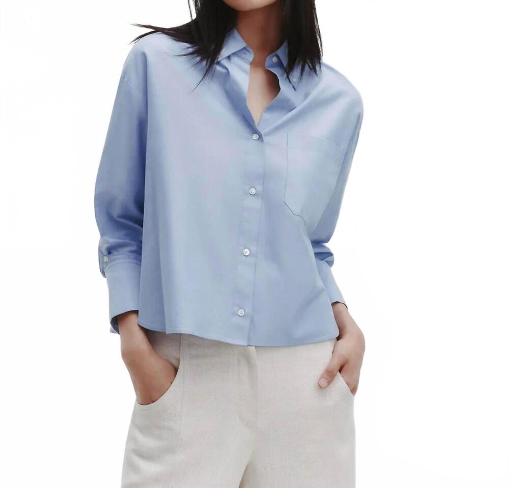 NEW TWP country long sleeve shirt in blue